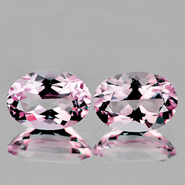 7x5 mm Oval 2 pcs AAA Fire Luster Natural Unheated Sweet Pink Morganite [Flawless-VVS]