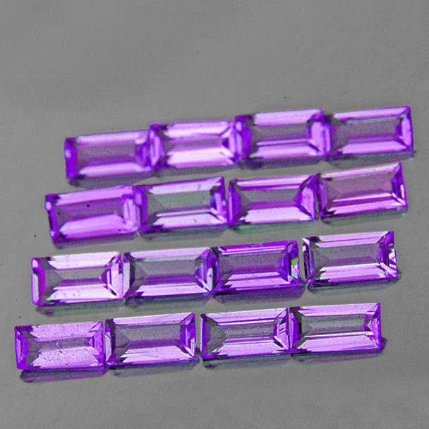 4x2 mm Baguette 30 Pieces AAA Luster Natural Purple Amethyst [Flawless-VVS]