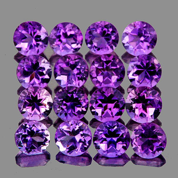 2.20 mm Round 50 pieces Brilliant Fire Luster Natural Purple Amethyst [Flawless-VVS]