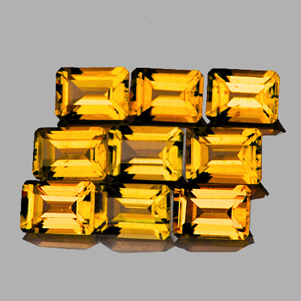 6x4 mm Octagon 9 pieces AAA Fire Luster Natural Golden Yellow Citrine [Flawless-VVS]