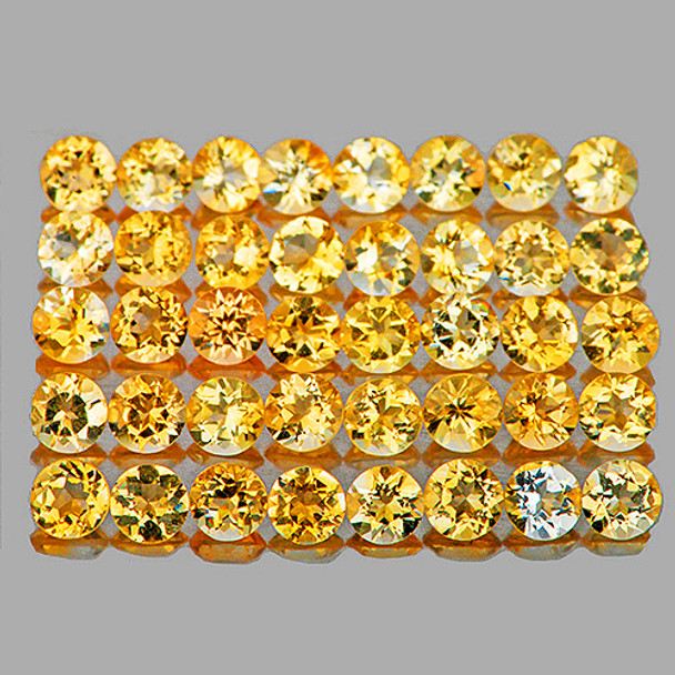 1.80 mm Round 50 pcs Fire Luster Natural Golden Yellow Citrine [Flawless-VVS]