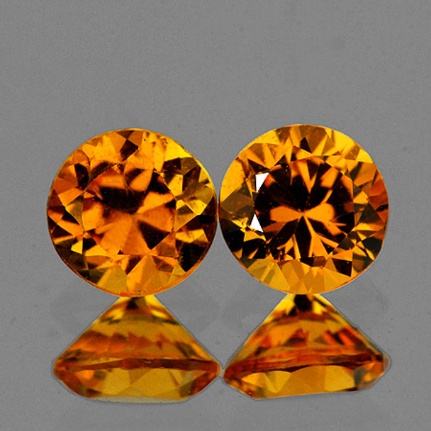 4.30 mm Round 2pcs AAA Fire Luster Natural Golden Yellow Sapphire [Flawless-VVS]