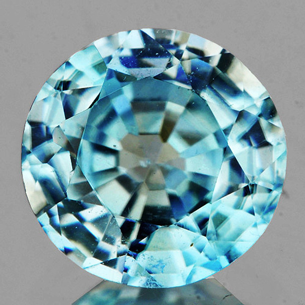 4.80 mm Round 0.76ct AAA Fire Luster Natural Soft Seafoam Blue Zircon [Flawless-VVS]