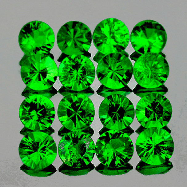 1.70 mm Round 35 Pieces AAA Luster Natural Intense Chrome Green Tsavorite Garnet [Flawless-VVS]