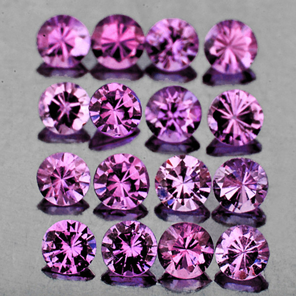 1.70 mm Round Machine Cut 35 pcs Superb Luster Natural Pinkish Purple Sapphire [Flawless-VVS] {Unheated AAA Grade}