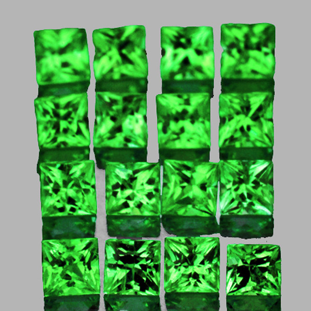 1.80 mm Square Machine Cut 25 pcs AAA Luster Natural Top Chrome Green Tsavorite Garnet [IF-VVS]-AAA Grade