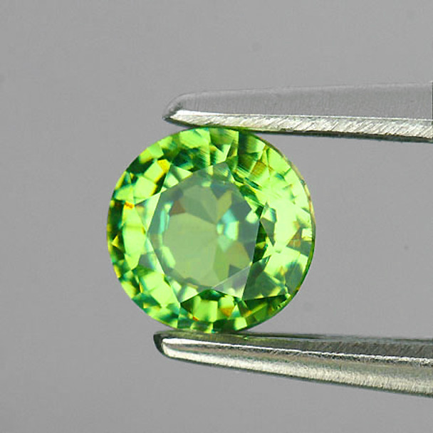 4.10 mm Round 0.28ct Top Brilliancy Rainbow Sparkles Natural Yellow Green Demantoid Garnet [VVS]