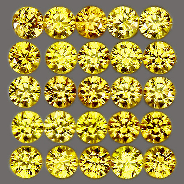 1.00-1.10 mm Round Machine Cut 100 pcs Superb Luster Natural AAA Yellow Sapphire [Flawless-VVS]