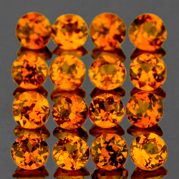 2.30 mm Round 50 pieces AAA Fire Luster Natural Whiskey Orange Citrine [Flawless-VVS]