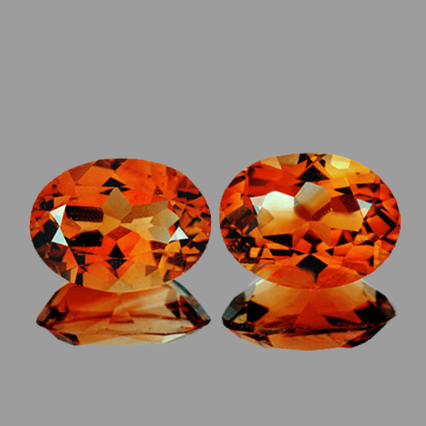 8x6 mm Oval 2 Pieces AAA Luster Natural Rare Madeira Orange Citrine [Flawless-VVS]
