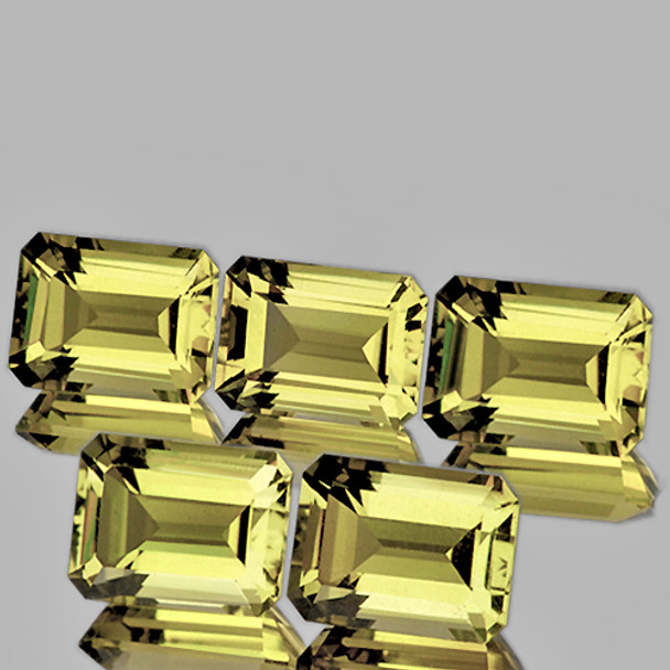 8x6 mm Octagon 5 pieces AAA Top Fire Luster Natural Yellow Lemon Quartz [Flawless-VVS]