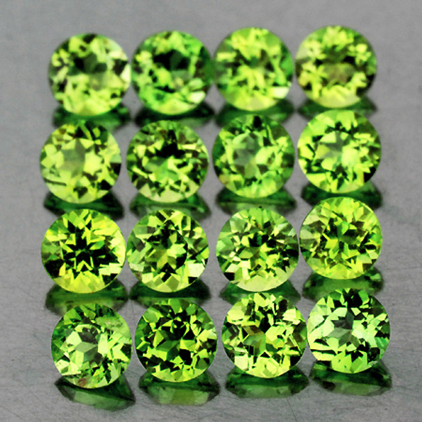 2.20 mm Round Machine Cut 50 pcs AAA Luster Natural Top Green Peridot [Flawless-VVS]