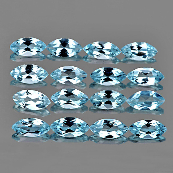 5x2.5 mm Marquise 25 pcs AAA Fire Luster Natural Sky Blue Topaz [Flawless-VVS]