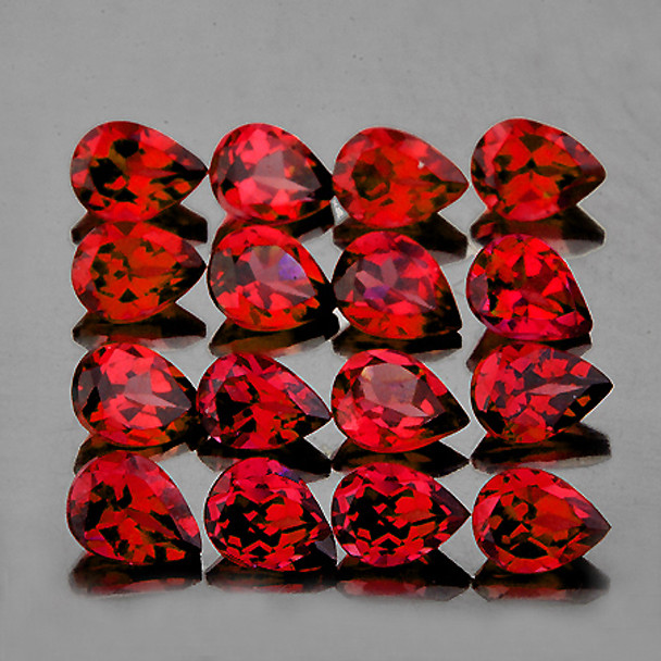 4X3 mm Pear 16 pcs AAA Sparkling Luster Natural Red Mozambique Garnet [Flawless-VVS]