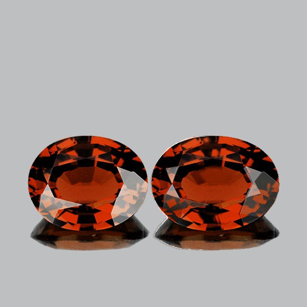 7x5 mm Oval 2 pcs Sparkling Natural Unheated Red Orange Zircon [Flawless-VVS]