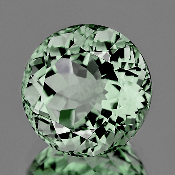 15.00 mm Round 11.47cts AAA Fire Luster Natural Sparkling Green Amethyst [Flawless-VVS]