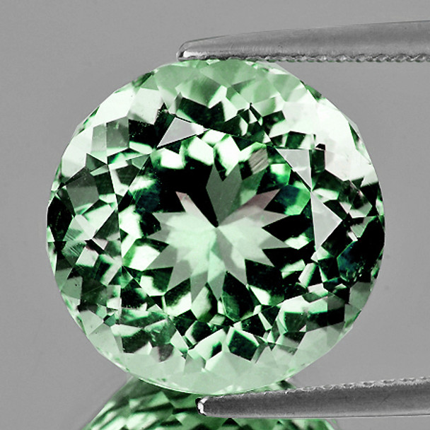 14.00 mm Round 9.89cts AAA Fire Luster Natural Sparkling Green Amethyst [Flawless-VVS]