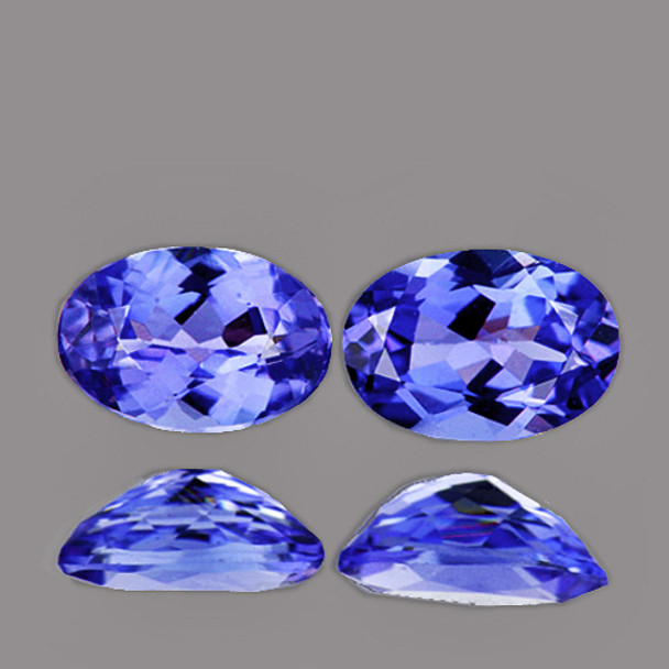 6x4 mm Oval 2pcs AAA Fire Luster Natural Purple Blue Tanzanite [Flawless-VVS]