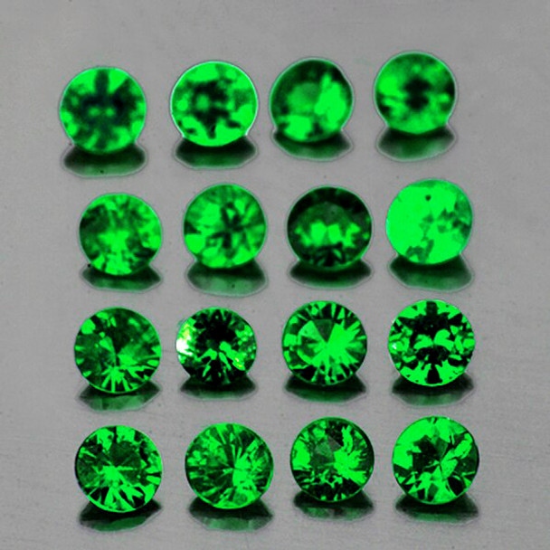 1.20 mm Round 100pcs AAA Luster Natural Sparkling Emerald Green Tsavorite Garnet [VVS]