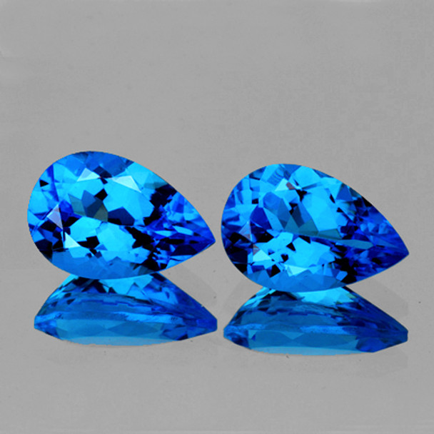 9x6 MM PEAR 2 PIECES NATURAL AAA SWISS BLUE TOPAZ [FLAWLESS-VVS]