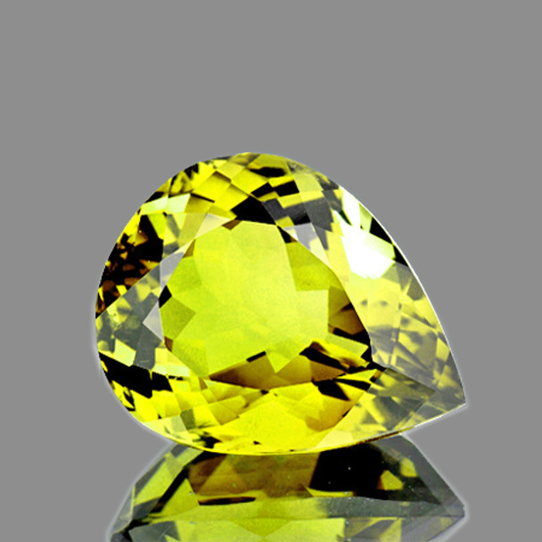 20.5x15.5 mm Pear 16.98cts AAA Luster Natural Green Gold Lemon Quartz [Flawless-VVS]