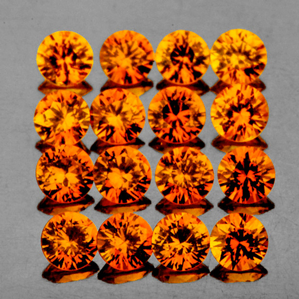 2.40 mm Round Machine Cut 16 pcs AAA Luster Natural Orange Spessartite Garnet [Flawless-VVS]-AAA Grade