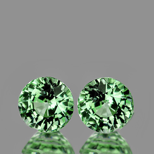 4.50 mm Round 2 pcs Superb Luster Natural AAA Ceylon Green Sapphire [Flawless-VVS]-AAA Grade