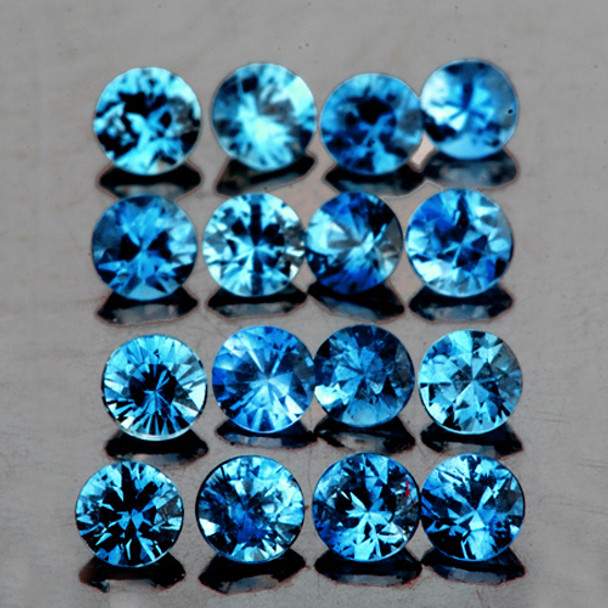 2.30 mm Round Machine Cut 16pcs AAA Luster Natural Madagascar Blue Sapphire [Flawless-VVS]