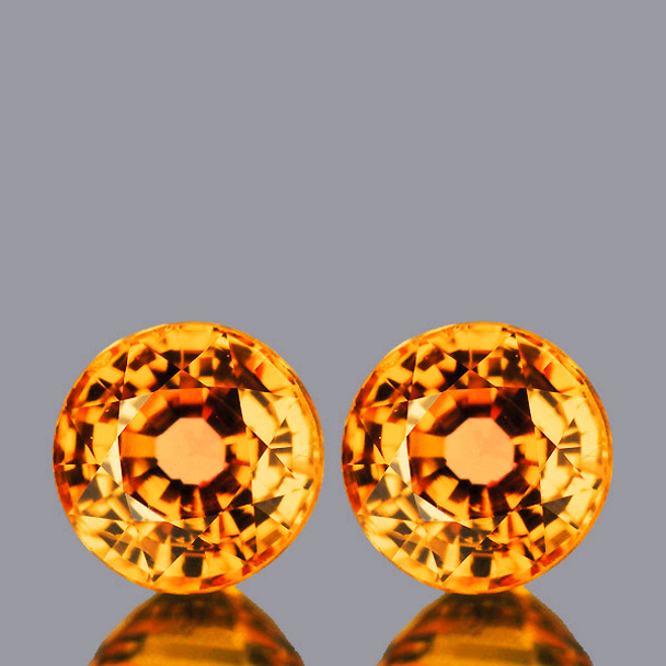 4.50 mm Round 2 pieces AAA Fire Sparkles Natural Golden Yellow Sapphire [Flawless-VVS]-AAA Grade