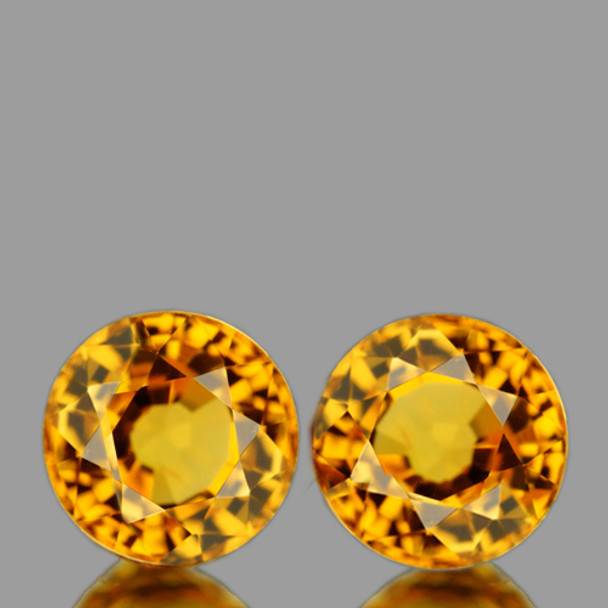 4.20 mm Round 2 pieces AAA Fire Sparkles Natural Intense Yellow Sapphire [Flawless-VVS]-AAA Grade