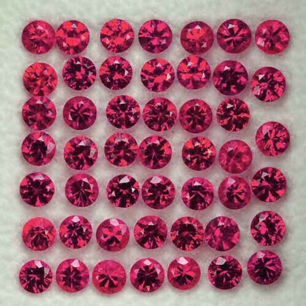 1.00 mm Round Machine Cut 100pcs Superb Luster Natural Brilliant Pink Red Ruby [Flawless-VVS]