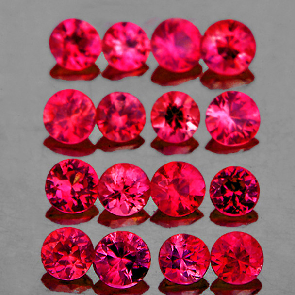 2.20 mm Round 16 pcs AAA Fire Luster Natural Red Burma Ruby [VS-SI]