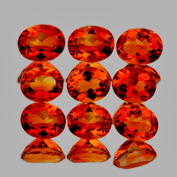 5x4 mm Oval 9 pieces Fire Luster Natural Madeira Orange Citrine [Flawless-VVS]
