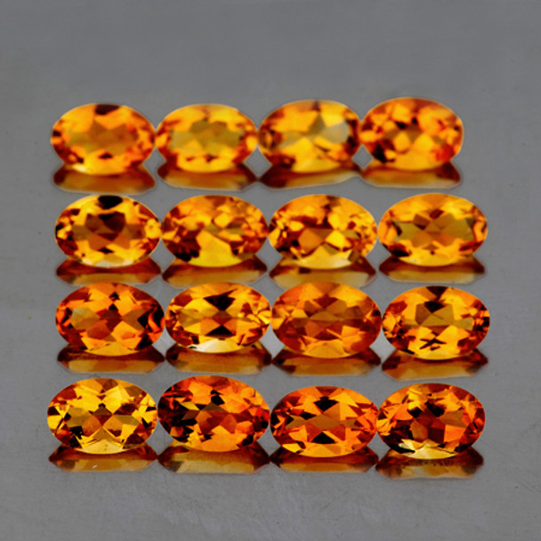 4x3 mm Oval 16 pieces Fire Luster Natural Golden Orange Citrine [Flawless-VVS]