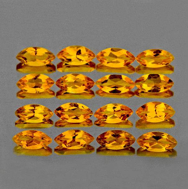 5x2.5 mm Marquise 25 pcs AAA Fire Luster Natural Golden Yellow Citrine [Flawless-VVS]