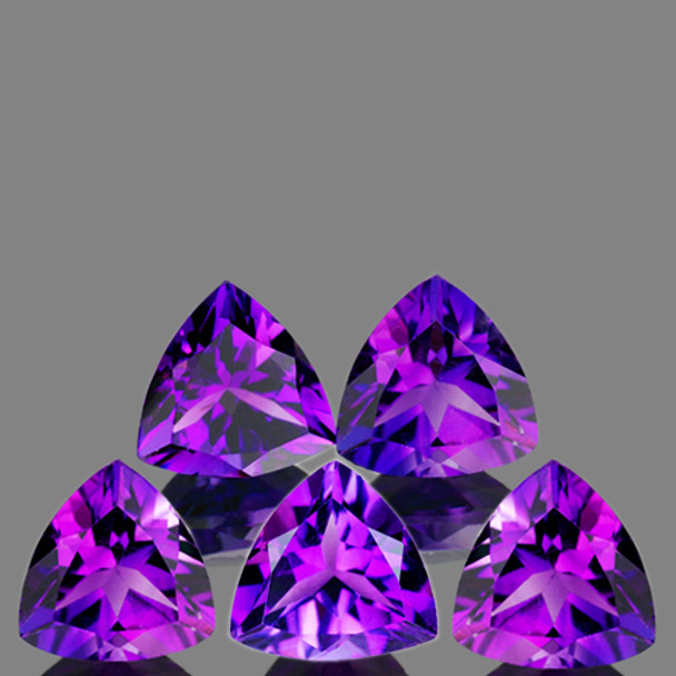 7.00 mm Trillion 5 pieces AAA Luster Natural Intense Purple Amethyst [Flawless-VVS]