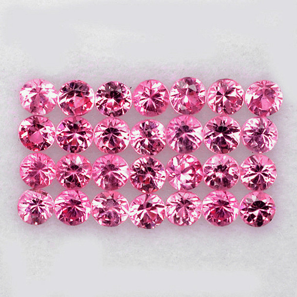1.50 mm Round Machine Cut 50pcs AAA Luster Natural Intense Pink Sapphire [Flawless-VVS]-AAA Grade