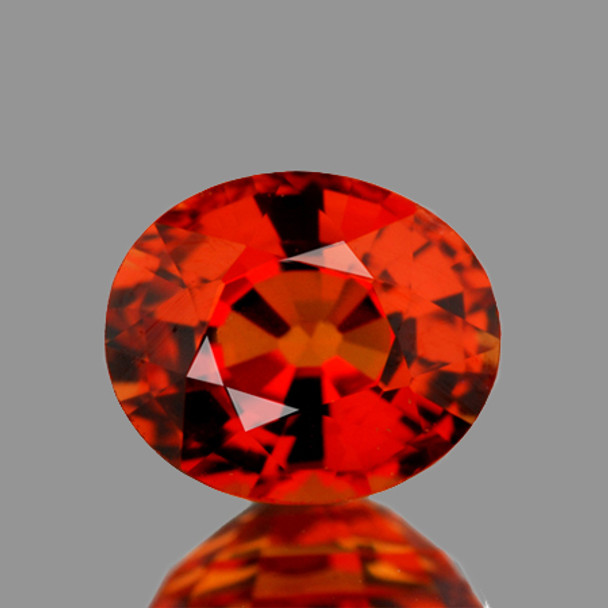 7x5.5 mm Oval 1.46cts Natural Brilliant Red Orange Spessartite Garnet [IF-VVS]