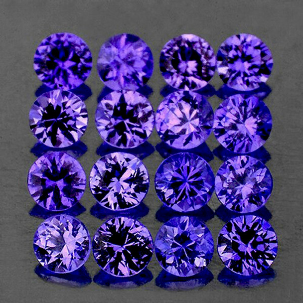 2.00 mm Round Machine Cut 20 pcs AAA Luster Natural Violet-Blue Sapphire [Flawless-VVS]