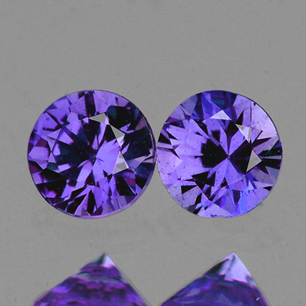 3.30 mm Round Machine Cut 2pcs Natural Purple Sapphire [Flawless-VVS]