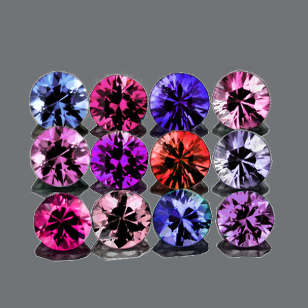 2.50 mm Round Machine Cut 12 pcs AAA Fire Luster Natural Multi Color Sapphire [IF-VVS]-AAA Grade