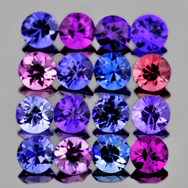2.00 mm Round Machine Cut 20 pcs AAA Fire Luster Natural Multi Color Sapphire [IF-VVS]-AAA Grade