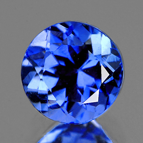 6.50 mm Round 1.20ct AAA Fire Luster Natural Intense Purple Blue Tanzanite [Flawless-VVS]