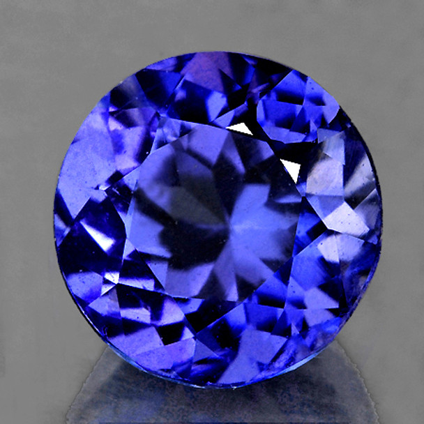 6.50 mm Round 1.43ct AAA Luster Natural Intense Purple Blue Tanzanite [Flawless-VVS]
