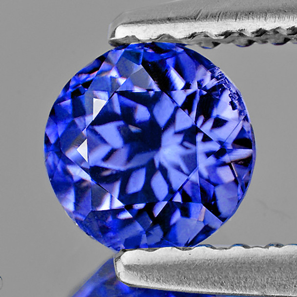 6.00 mm Round 1.03ct AAA Fire Luster Natural Brilliant Purple Blue Tanzanite [Flawless-VVS]