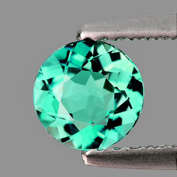 5.30 mm Round 0.69ct Brilliant Luster Natural Sparkling Blue Green Apatite [VVS]