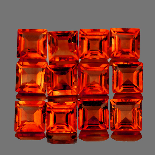 4.00 mm Square 12 pcs AAA Luster Natural Top Madeira Orange Red Citrine [Flawless-VVS]
