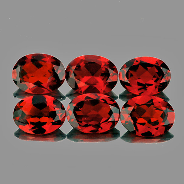 7x5 mm Oval 6 pieces AAA Luster Natural Red Mozambique Garnet [Flawless-VVS]