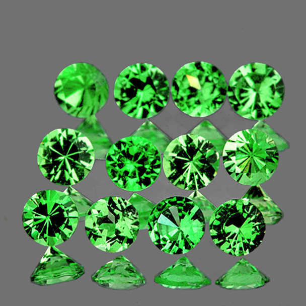 2.70 mm Round 12 Pieces AAA Luster Natural Top Chrome Green Tsavorite Garnet [VVS]