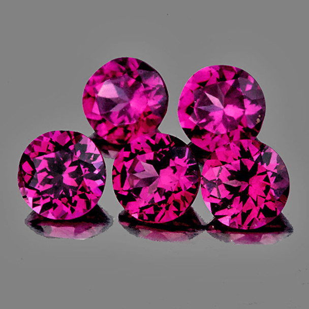 4.50 mm Round 5 pieces Natural Brilliant Pinkish Purple Rhodolite Garnet [Flawless-VVS]